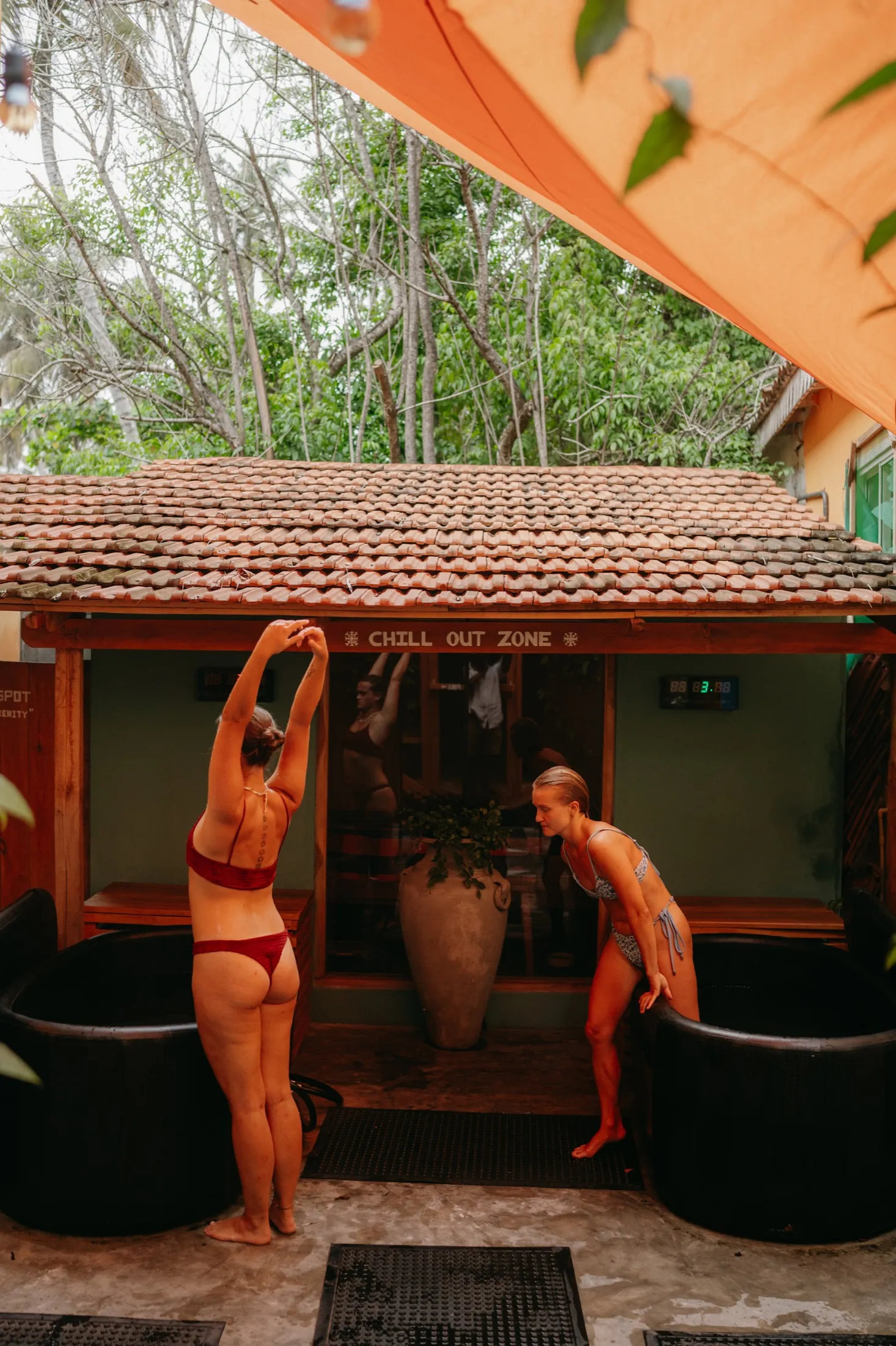 The temperature controlled cold plunge at Maha Sauna in Hiriketiya