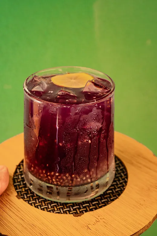 An iced drink at Maha Mezze, Hiriketiya