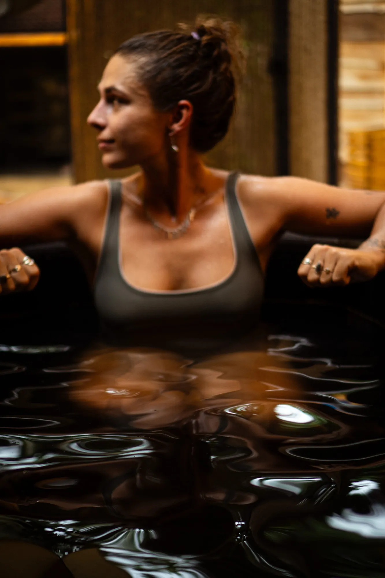 Ice cold plunge at Maha Sauna, Hiriketiya